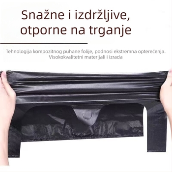 Torba za otpad u stilu prsluka, jačana, crna, PP materijal, za kućnu upotrebu