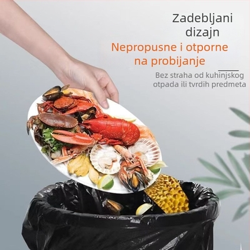Torba za otpad u stilu prsluka, jačana, crna, PP materijal, za kućnu upotrebu
