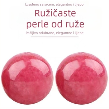 Neobrađene ružičaste kamene, slobodne perle od kalcedonija za DIY Bodhi narukvicu – Star Moon Bodhi komplet materijala za nakit