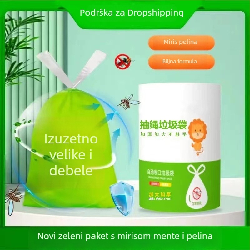 Smeđe vrećica s mirisom pelina, s vezom, kuhinjska zadebljana, srednja-velika veličina, otporna na kidanje, ekstra debela