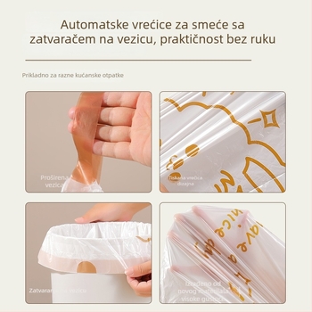 Domaće vreće za otpad s vrpcom, deblje, kuhinjskog uzorka, otporne na kidanje, automatsko zatvaranje, velike veličine