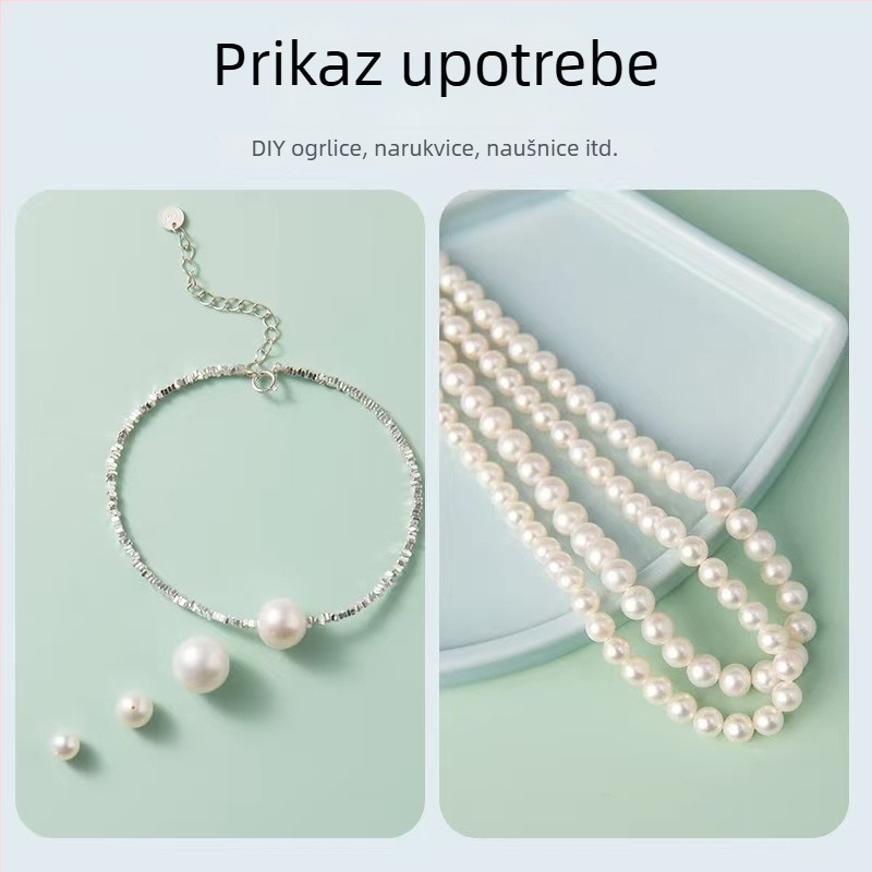 Prirodne slatkovodne biserne perle, okrugle perle promjera 10 mm, za DIY nakit, perle za ogrlicu