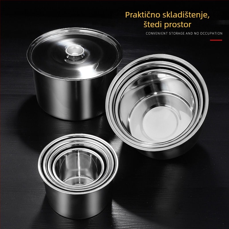 Set od nehrđajućeg čelika 304: čaša za aromu, višenamjenska zdjela za mućenje jaja, posuda za začine i posuda za ulje