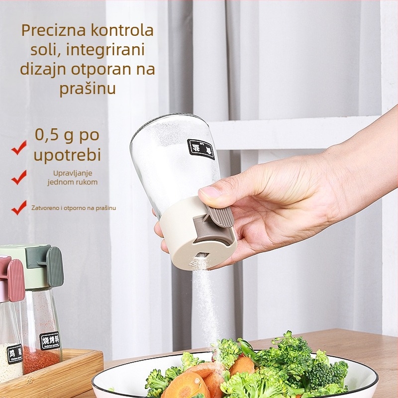 Kutija za začine u kuhinji, otporna na vlagu, modernog dizajna, višenamjenska, dva u jedan sa žličicom i poklopcem, velika zapremina