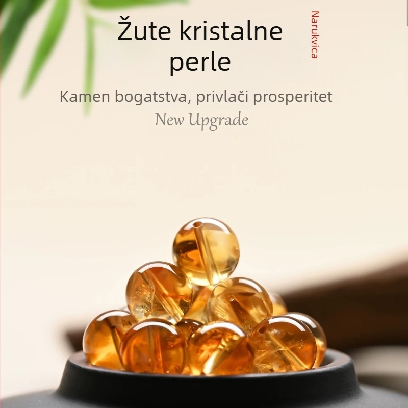 Prirodne kamen-kristalne perle, žute citrin perle, okrugle perle, za DIY narukvicu