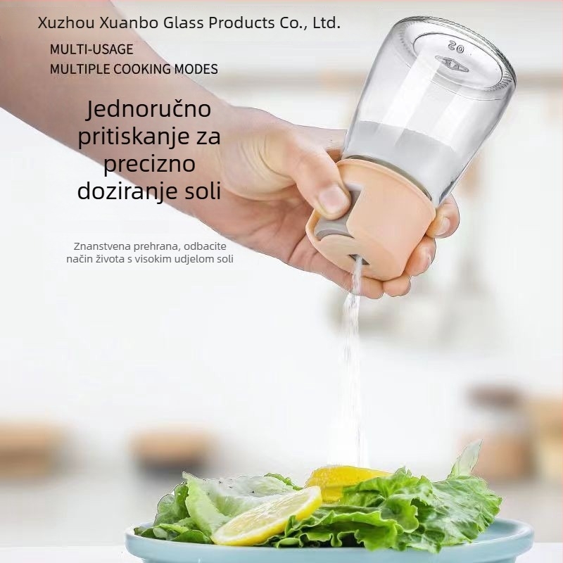 Stakleni set posuda za kuhinju za sol, šećer i ulje