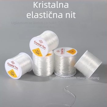 Set perlica za dječji narukvicu na prozirnom kristalnom elastičnom koncu za navlačenje – DIY dodatak za nakit