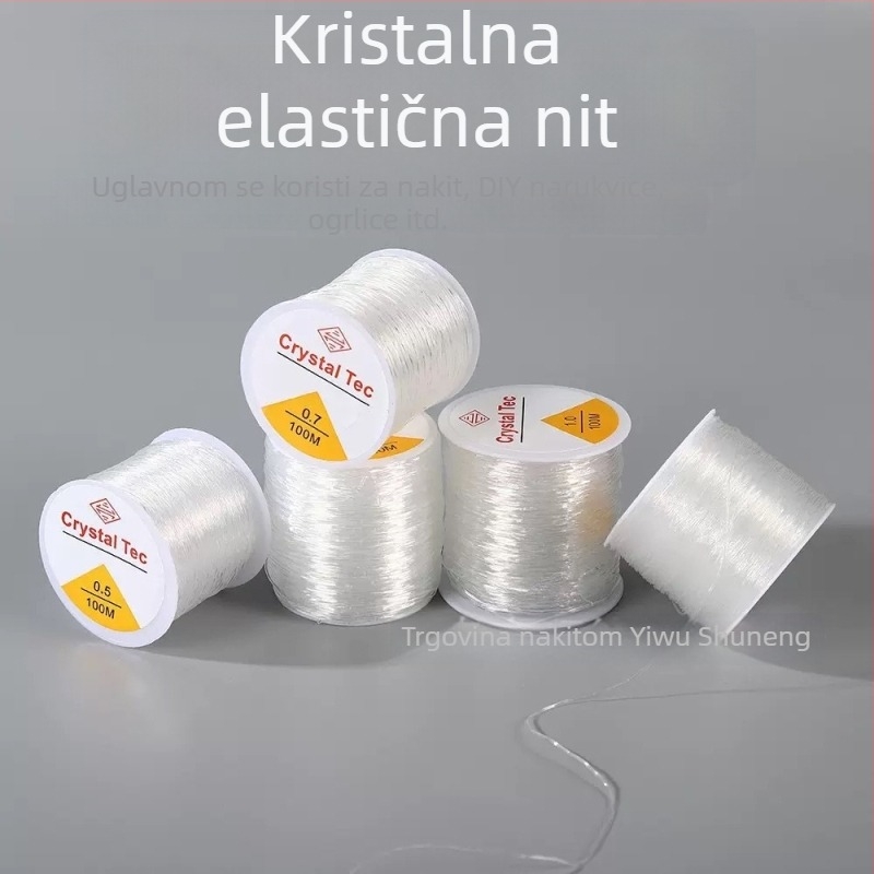 Set perlica za dječji narukvicu na prozirnom kristalnom elastičnom koncu za navlačenje – DIY dodatak za nakit