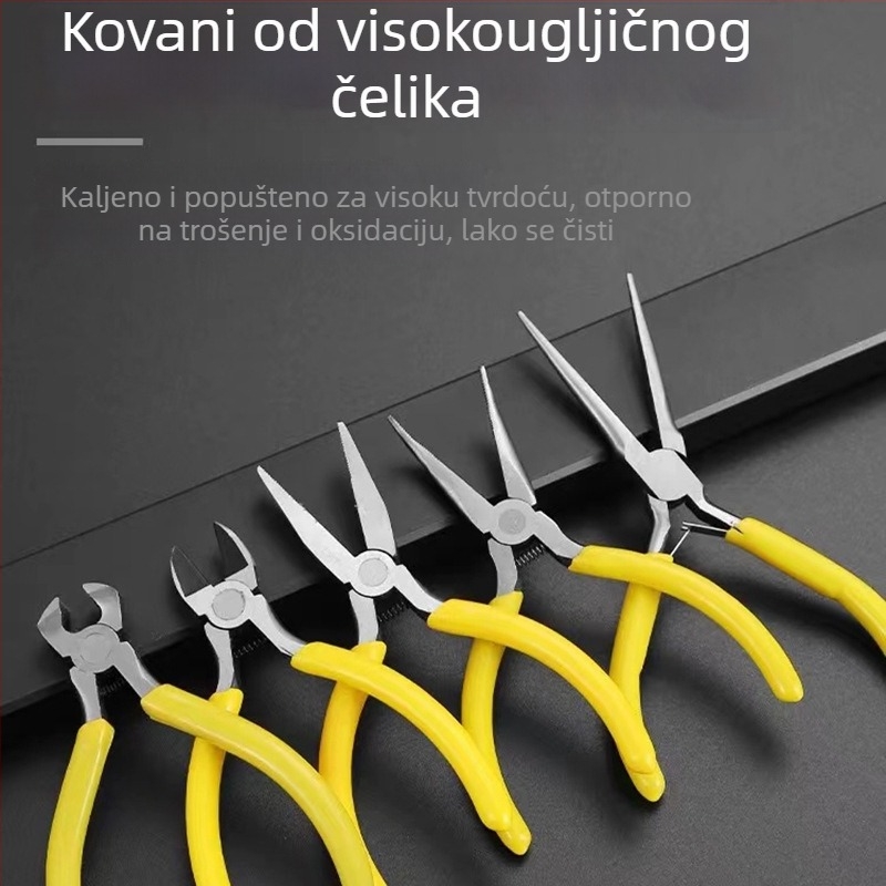 5-inčne klešta za nakit s iglastim nosom, dijagonalnim rezom i zakrivljenim nosom – višenamjenski DIY alat za nakit