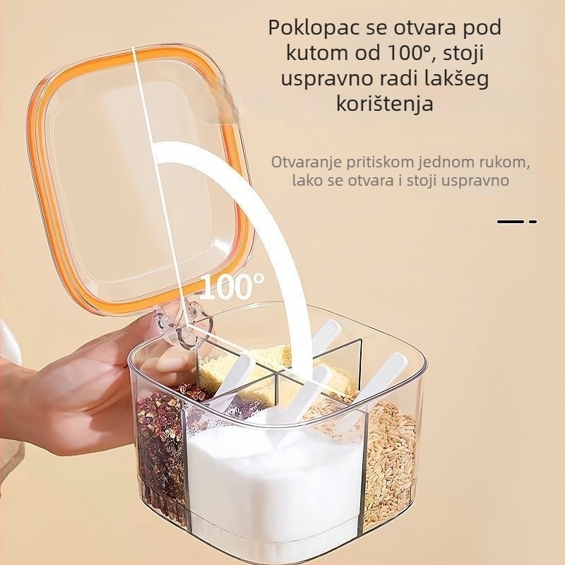Set posuda za začine s višestrukim pretincima za kuhinju – sol, MSG i papar
