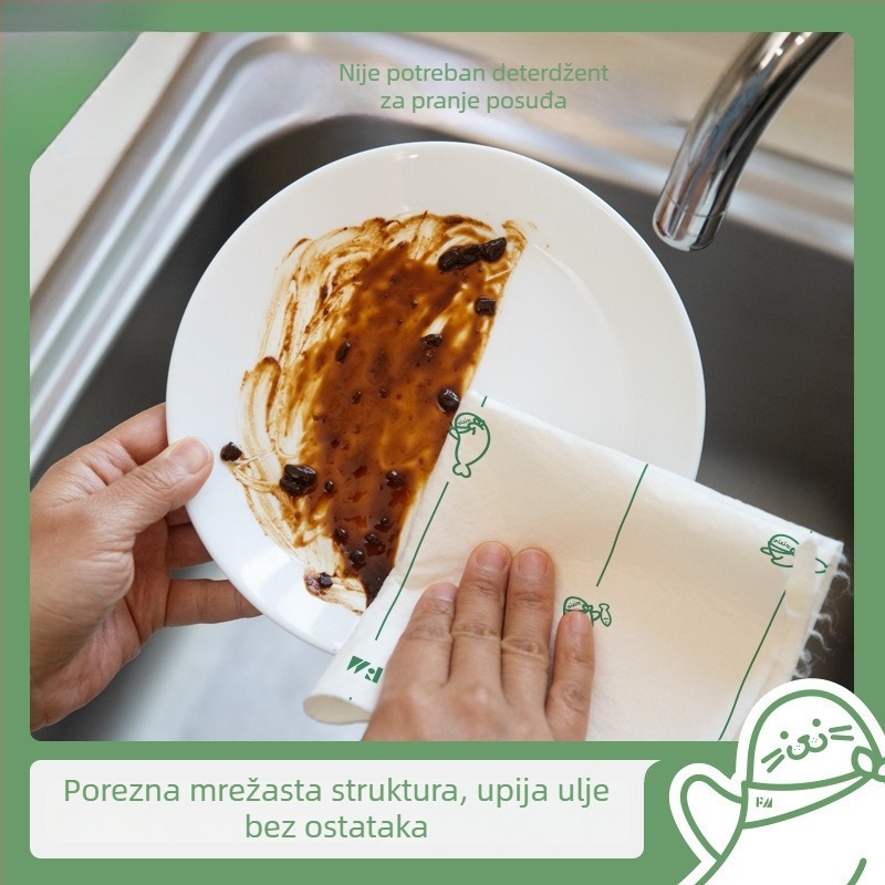 Jednokratna krpa od vlakana bambusa, ekstra velika i debela, upija vodu, ne upija ulje, za kuhinju i kućnu upotrebu.