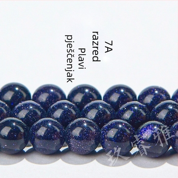 Jiuriya Crystal 7A Plavi pješčani kamen okrugle perle – poluproizvodi za DIY nakit