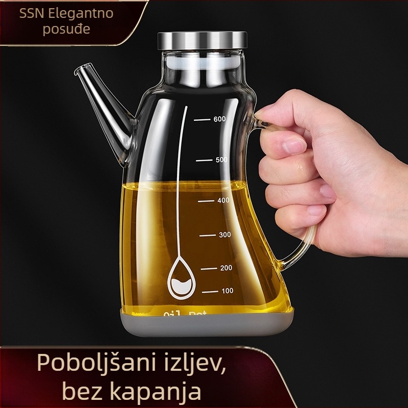 Sparkling Premium staklena bočica za ulje od borosilikatnog stakla – velika boca za sojin sos i ocat, kuhinjsko skladištenje
