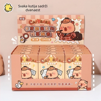 Capybara sat s tajnom kutijom – sladak crtani stil, za djecu i učenike