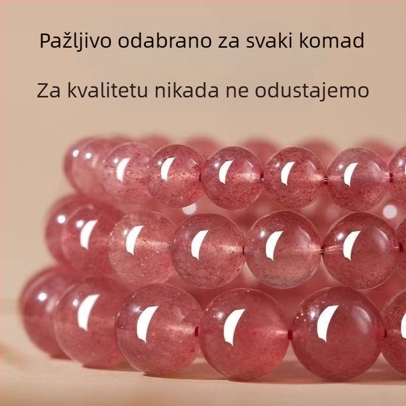 Narukvica od kristala jagodaste boje s hibisk kvarc perlama – DIY nakit za žene