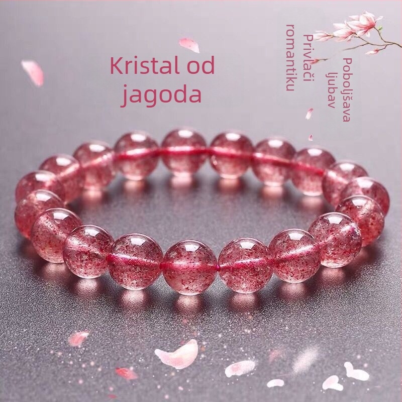 Narukvica od kristala jagodaste boje s hibisk kvarc perlama – DIY nakit za žene