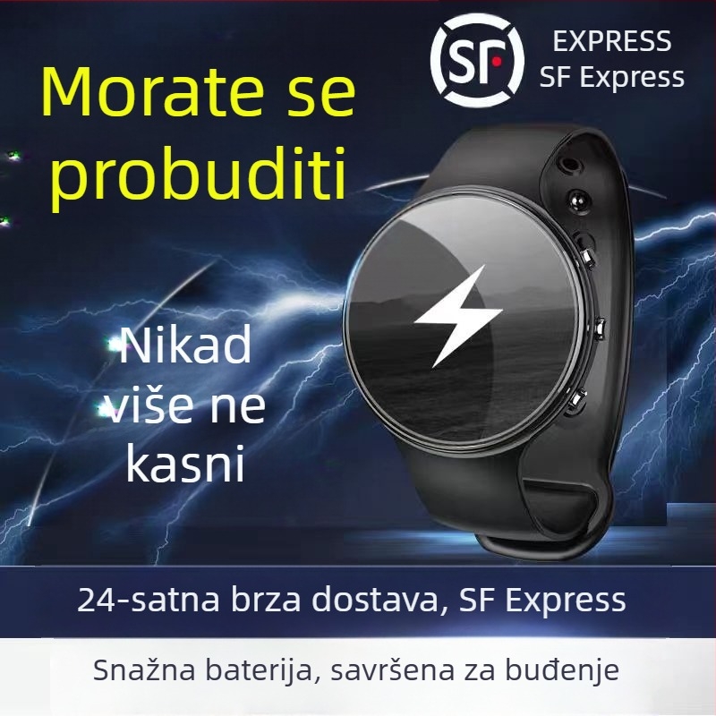 Studentski budilnik-sat s tiškim električnim šokom i vibracijom za buđenje, novi model za školu, snažna pametna pulsna narukvica