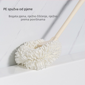 Četka s dugim držalom za čišćenje kupaonskih pločica i kade s pjenastom spužvom.
