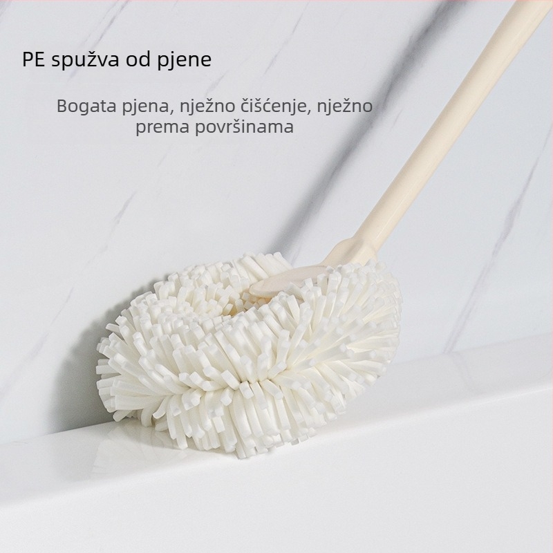 Četka s dugim držalom za čišćenje kupaonskih pločica i kade s pjenastom spužvom.
