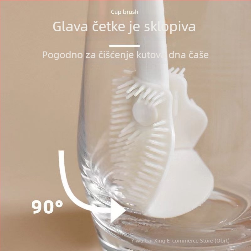 T0055 Četka za čišćenje čaša s dugačkom drškom – za staklene čaše i bočice za bebe, za čišćenje uskih mjesta