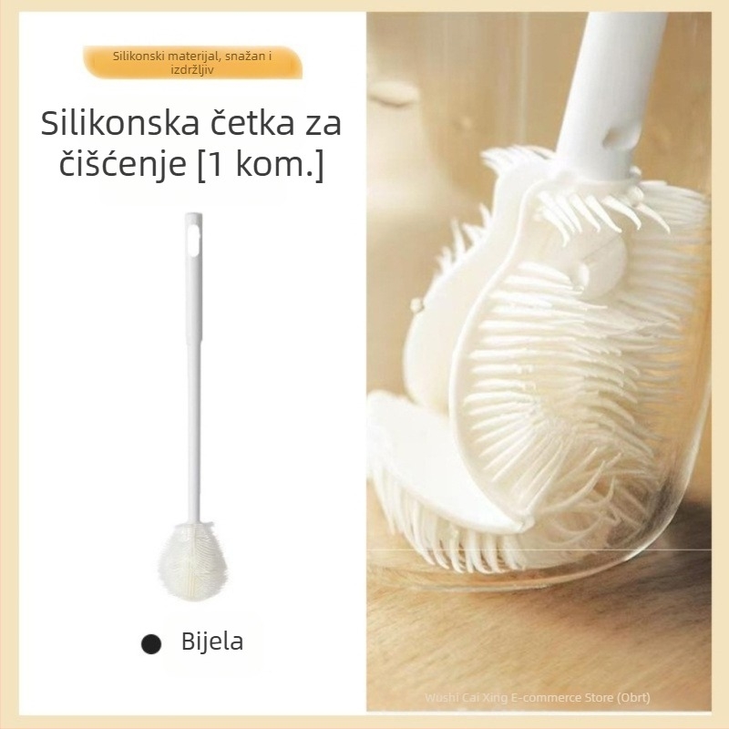 T0055 Četka za čišćenje čaša s dugačkom drškom – za staklene čaše i bočice za bebe, za čišćenje uskih mjesta