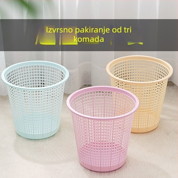 Veliki plastični koš za otpad bez poklopca, s prorezanim dizajnom, cilindričnog oblika, 4 L, za dom, dnevni boravak, spavaću sobu i ured