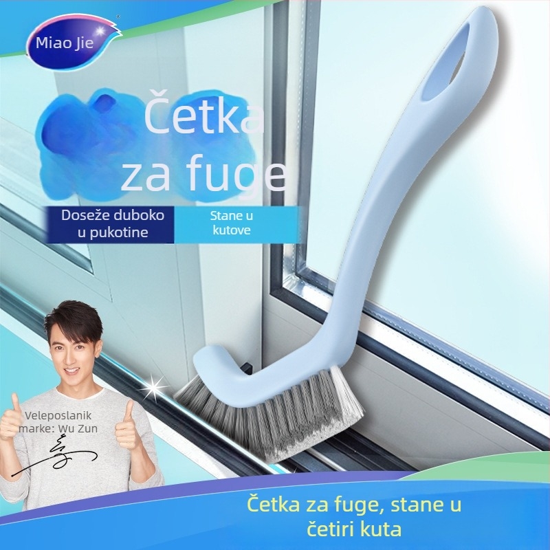 Četka za čišćenje fuge s dugačkim držalom i tvrdom dlačicom, za kuhinjske posude, lonce i zdjele, fuge pločica u kupaonici i teško dostupne kutove