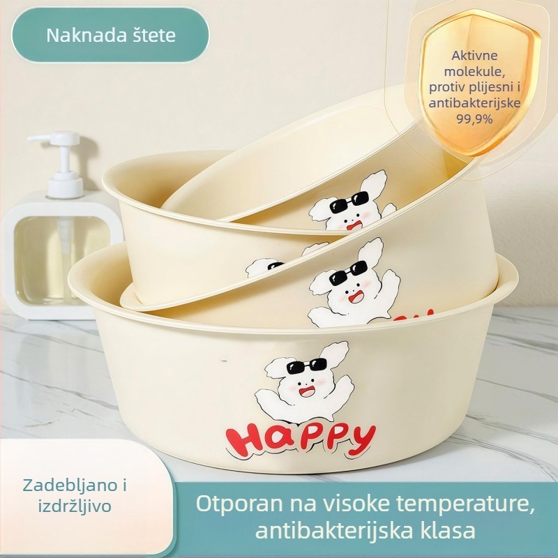Velika, debela, izdržljiva i elegantna plastična posuda za kućnu upotrebu; posuda za pranje rublja, stopala, posuđa i povrća
