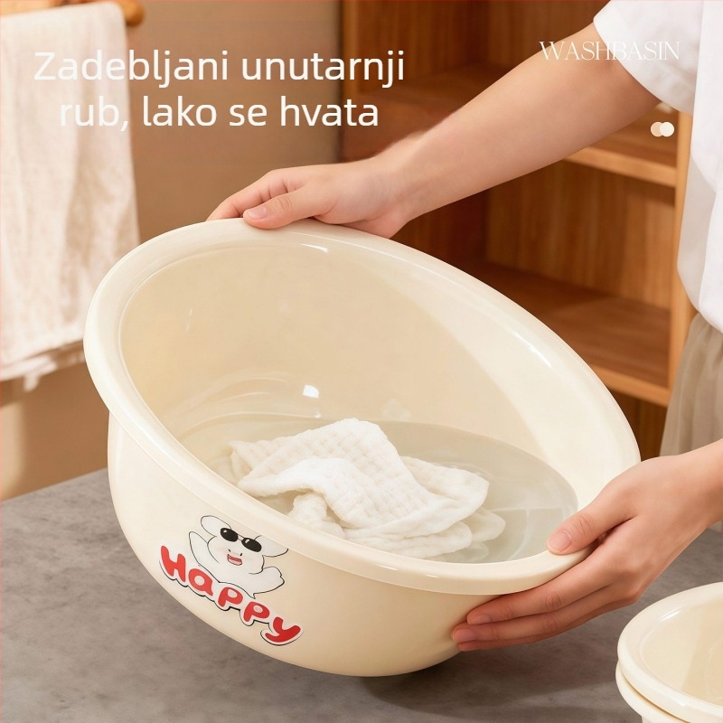 Velika, debela, izdržljiva i elegantna plastična posuda za kućnu upotrebu; posuda za pranje rublja, stopala, posuđa i povrća