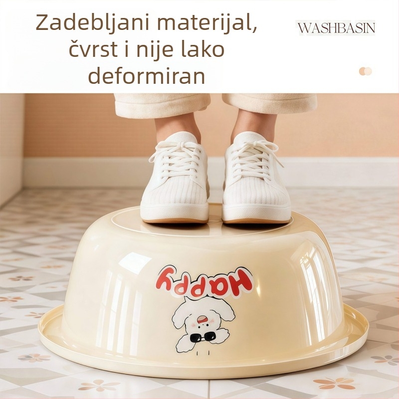 Velika, debela, izdržljiva i elegantna plastična posuda za kućnu upotrebu; posuda za pranje rublja, stopala, posuđa i povrća