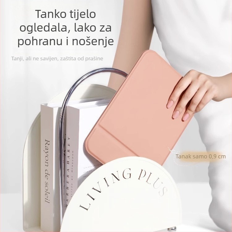 Prijenosno mini ogledalo za šminkanje, sklopno stolno ogledalo za studentski dom, idealno za dotjerivanje šminke.