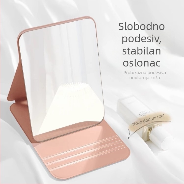 Prijenosno mini ogledalo za šminkanje, sklopno stolno ogledalo za studentski dom, idealno za dotjerivanje šminke.