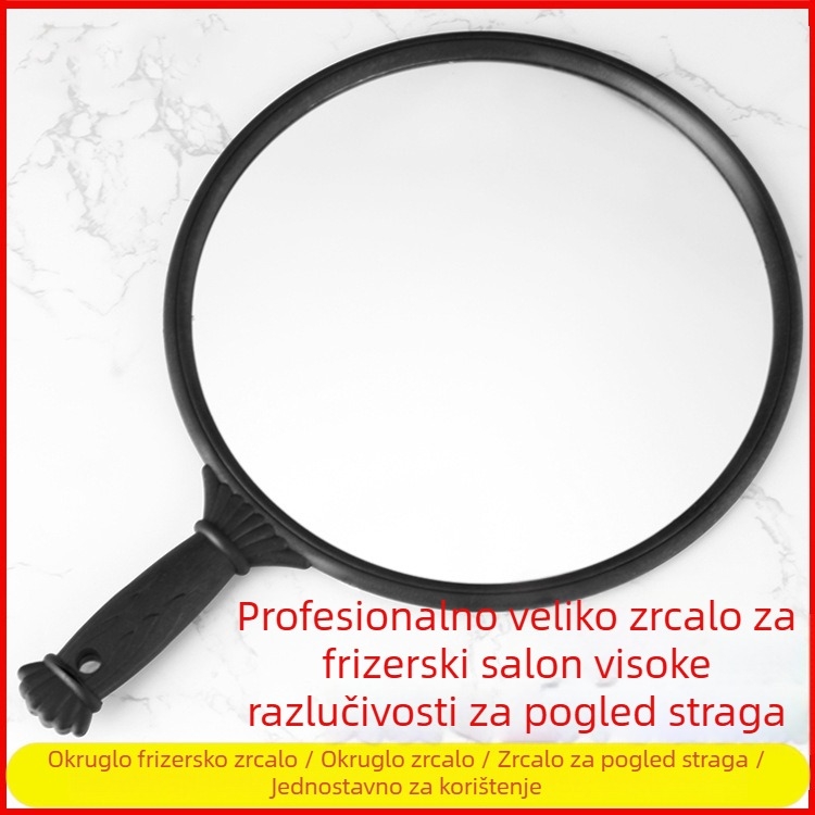 Veliko ručno ogledalo za ljepotu s okruglom drškom, za salon i šminkanje