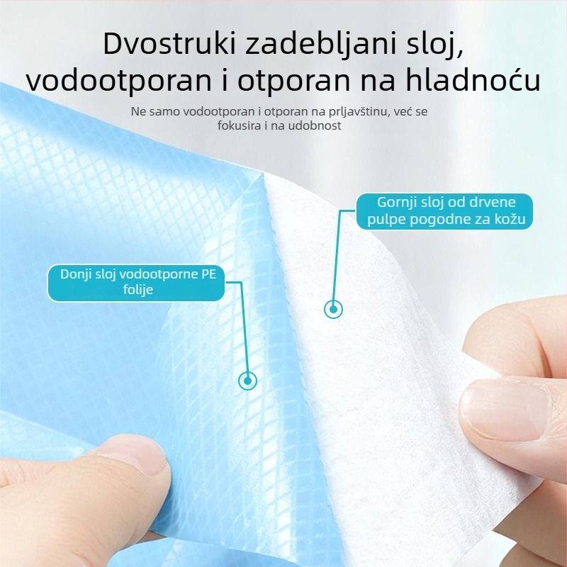 Jednokratna pamucna podmeta za WC, produžena, šira i deblja, za trudnoće, pojedinačno pakirana, 40x60 cm