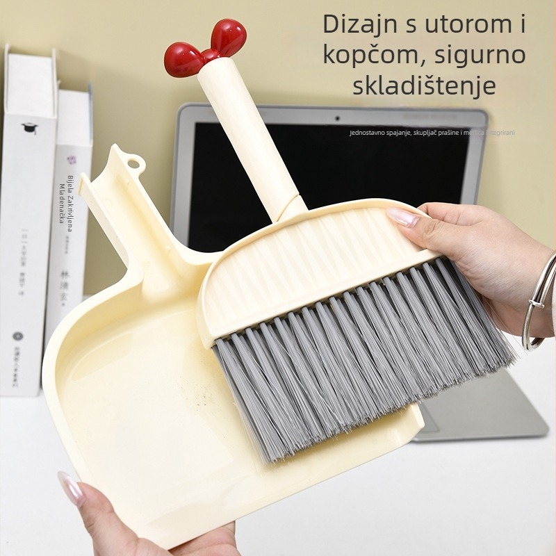 Set metla i lopatica za prašinu – mini kućni set za čišćenje s mekanim vlaknima za površine i prozorske pragove