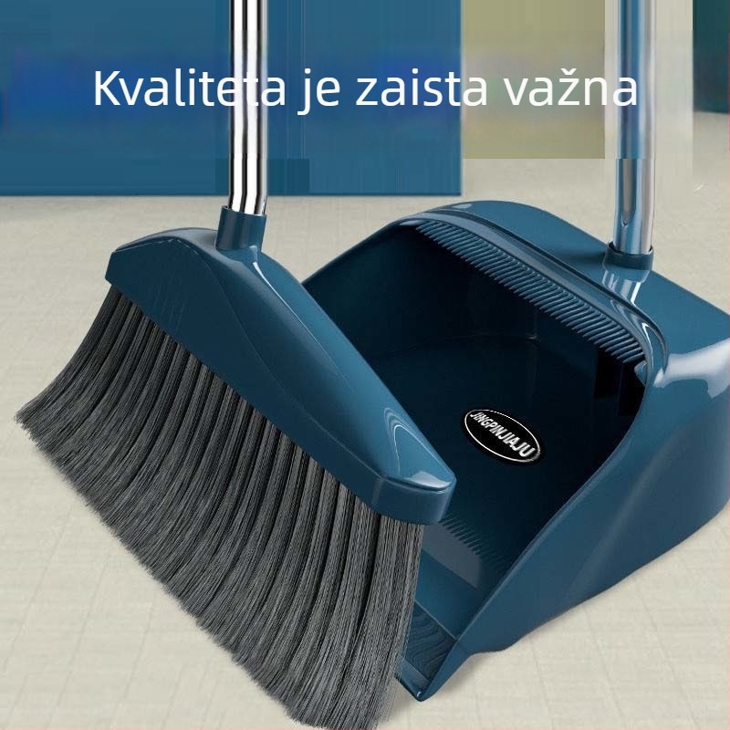 Set mop, metla i lopatica za prašinu sa scraperom, dvostruka primjena za suho i mokro čišćenje