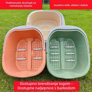 Plastična debela kadica za stopala s četiri kotača, prijenosna masažna kada za stopala