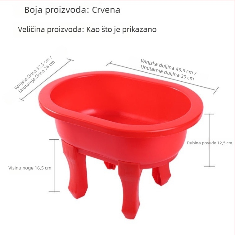 Plastična četveronožna kadica za stopala s podignutim rubom, za odrasle