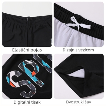 Dječje kupaće hlačice za dječake, kvadratnog kroja, plivački trening, jednobojne, poliester