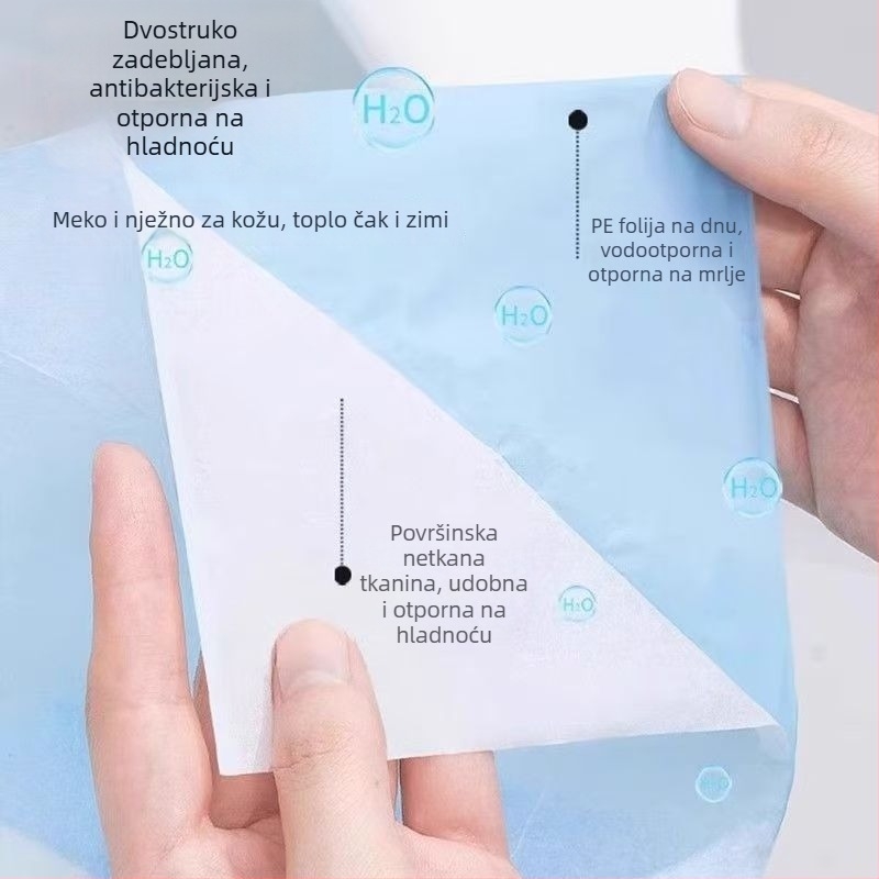 Jednokratna podloga za WC dasku, potpuno pokrivena, vodootporna, debela, jesen-zima, za majčinstvo i putovanja