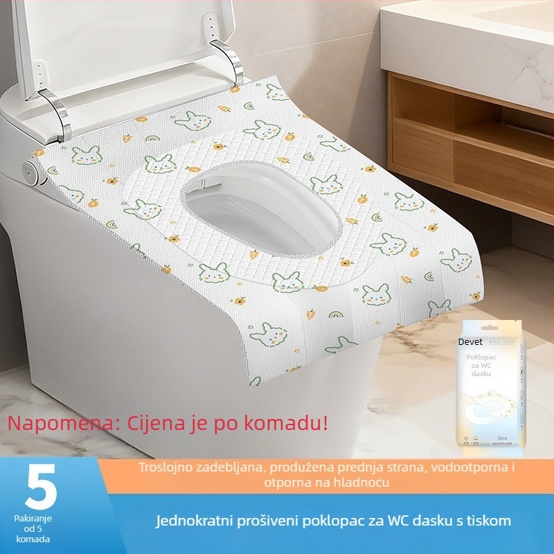 Jednokratna podloga za WC dasku, potpuno pokrivena, vodootporna, debela, jesen-zima, za majčinstvo i putovanja