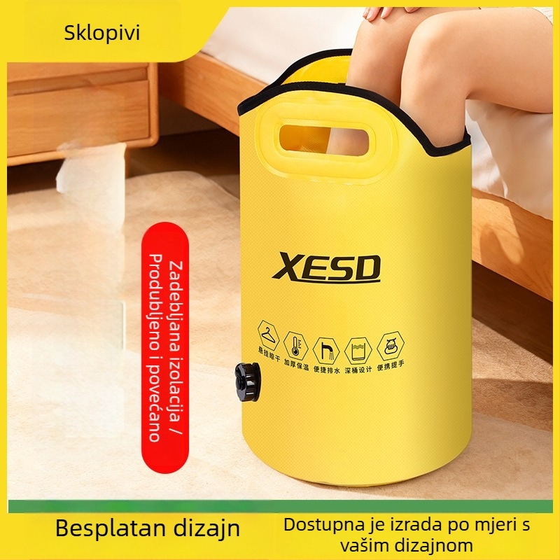 Sklopiva kada za kupanje stopala, izolirana i s kontrolom temperature, za kućnu upotrebu, putovanja ili ured