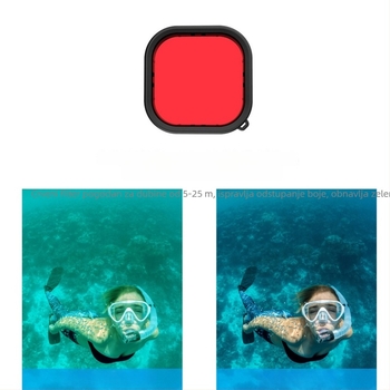 GoPro 9–12 vodootporna kućišta s kompletnim setom filtera: crvena, ružičasta i ljubičasta