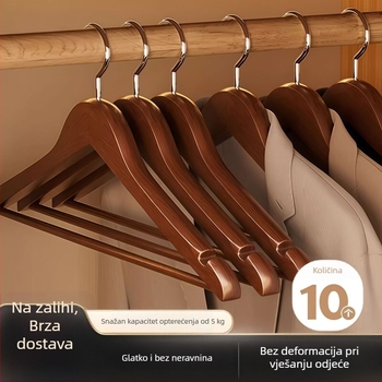 Čvrsta drvena vješalica za odjeću od bukovog drveta, za garderobu i kućnu uporabu