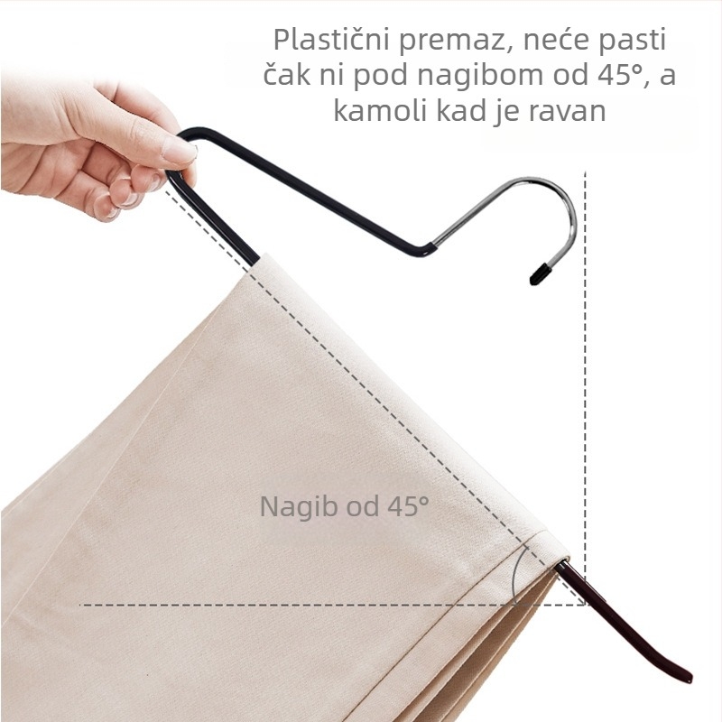 Vješalica za hlače u obliku guske, plastična vješalica s protukliznim držačem i klipsama za hlače, organizator skladištenja