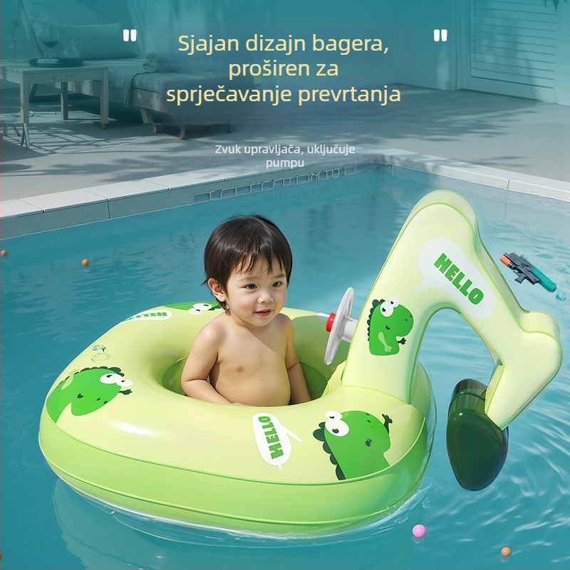 Dječji napuhani plutački prsten u obliku bagra – vodena igračka