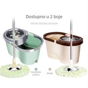 Rotirajući mop s kantom – set mop s automatskim cijeđenjem i odvodenom kantom