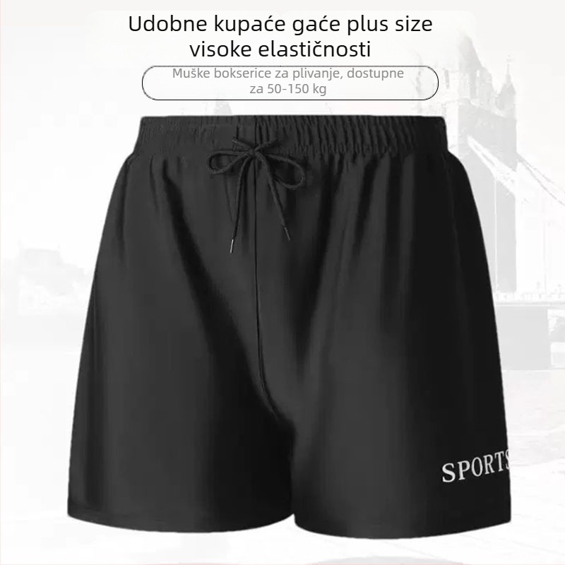 Muške kupaće hlače plus veličina, opuštenog kroja, udobne, brzo se suše