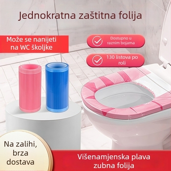 Jednokratni plavi barijer film za WC, prijenosna putna higijenska podloga za hotel