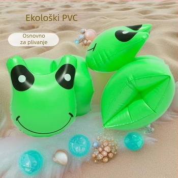 Dječji napuhani prsten za ruku sa zelenom žabom, PVC